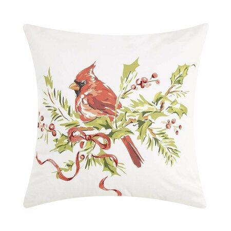 PUESTA EN ESCENA 16 x 16 in. Cardinal On Holly Branch Printed Pillow PU3124451